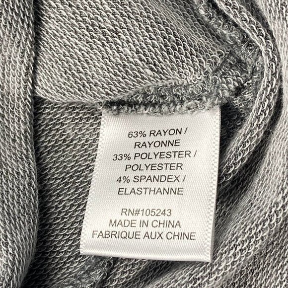 BOBEAU TOP GRAY LONG SLEEVELES NECK  -V - Picture 5 of 8